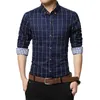 Camisa social casual legível homem de manga longa negócios slim office masculino algodão masculino camisetas brancas 4xl 5xl 220811