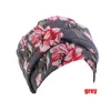 Beanies Beanie/Skull Caps Fashion Printed Flowers Women Inner Cap Muslim Head Scarf Turban Bonnet Redo att bära damer Wrap Under Hijab 2023