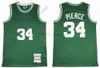 Mitchell y Ness Baloncesto 2007-08 Paul 34 Pierce Jerseys Retro cosido Larry 33 Bird Youth Kids Mans Jersey 1985-86 Verde Blanco Azul Negro High School College