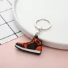 6 Colors Designer Mini Silicone Sneakers Keychains Men Women Kids Key Ring Gift Shoes Keychain Handbag Chain Basketball Shoe Key Holder Bulk Price