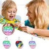 Finger Bubbles Mini Simple Dimple Keychain Ring Compression Plate Autism Educational Decompression Toy