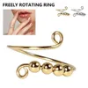 Fidget Beads Fidget Ring Spinner Single Coil Spiral Fidget Ring Beads Rotate Freely Anti Stress Anxiety Ring Toy For Girl Women