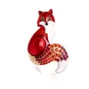 Rhinestone Enamel Fox Brooches For Women Animal Party Causal Brooch Pins Gifts GC1106