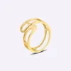 Cluster Rings Arrival Statement Paper Clip Opening Ring For Women Fashion Geometric Hollow Gold Color Finger Trendy Gift 2022Cluster