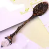 Винтажный королевский стиль металлические резные кофейные ложки вилки с хрустальной головкой кухни фрукты Prikkers десерт мороженое DH3010