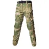 Pantalons pour hommes Camouflage tactique militaire pour hommes Cargo US Army CP Paintball Pantalon de combat avec genouillères pour hommes