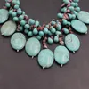 Pendant Necklaces GuaiGuai Jewelry 4 Rows Multi Color Tourmalines Green Turquoises Fringe Necklace Handmade For WomenPendant