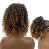 Brun Auburn # 4/30 crépus bouclés queue de cheval morceau de cheveux bouffée afro chignon cordon de serrage clip dans l'extension de cheveux brésiliens vierges crus queue de cheval afro-américaine 120g