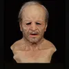 Realistische menselijke rimpelmasker Halloween Old Man Party Cosplay Scary Full Head Latex voor Festival 220715