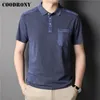 COODRONY marque été arrivée vraie poche à manches courtes Polo hommes vêtements coton affaires décontracté t-shirt Homme Z5170S 220606