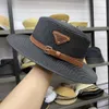 Designer Straw Hat visor Mulheres de alta qualidade Capces de balde Mens Sun Fisherman Caps Beach Spring e Summer Dress British for Travel Holiday Holiday