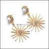 Studörhängen smycken som säljer kvinnor 18K Gold Star Coral Charms Earring Earl Rhinestone Luxury Presents Drop Delivery UA3L5