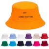 Berets Custom Logo Unisex Cotton Bucket Hats Женщины летние солнцезащитные крема панама, мужчина, твердый цвет sunbonnet fedoras открытый рыбак, рыбак