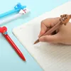 Push gel tinta ballpoint caneta doces cor bonito personagens de desenhos animados plástico com presente promocional logotipo personalizado