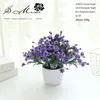 装飾的な花の花輪シミュレーショングリーンプラントマルチヘッドローズポットクリエイティブな屋内小さな装飾