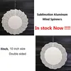 Stock 20cm 25cm Aluminum Sublimation DIY Wind Spinner Home Christmas Decors Double Sided Circle Garden Wind Chimes