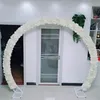 ホワイトウェディングパーティーのセンターピース装飾アーチは、イベントのための金属フレーム付き人工花をセットしますベビーシャワーのお祝いサプライ