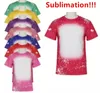 LOCAL WAREHOUSE Wholesale Sublimation Bleached Shirts Heat Transfer Blank Bleach Shirt Bleached Polyester T-Shirts US Men Women Party Supplies Z11