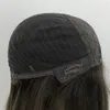 100 parrucche europee con base in seta per capelli umani superiore legata a mano colore marrone scuro con evidenziazione parrucca kosher ebraica per femmina bianca