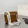 최고 품질 LouLou 어깨 Crossbody 가방 적 여자 2022 패션 브라운 스웨이드 데님 블루 레이디 체인 지갑 토트 핸드백 여성 봉투 나를