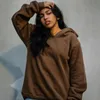 Sweats à capuche féminine Sweatshirts hip hop marron chic Chic arrière imprime les femmes à manches longues