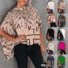 2022 Women's Casual Fashion Printed Split Bat Sleeve Tops Ladies Loose Plus Size T-shirts Summer Clothes