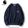 Men's Hoodies Sweatshirts Fashion Carhart Terry Sweater Khart Pocket Solid Color Round Neck Loose and Women's Lazy Coat