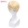 L-e-post peruk syntetiskt hår seraf av slutet mikaela hyakuya cosplay peruker blonde korta raka män värmebeständig wig220505