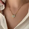 18 -karatowy złoty stal ze stali nierdzewnej Słodkie serce designerskie naszyjniki biżuteria dla kobiet krótki choker kochany naszyjnik