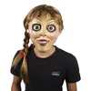 Halloween Annabelle Cosplay Annabel Doll Scary Movie Vuxen Full Head Latex Wigs Tails Party Mask 2206229773260