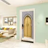 2pcs/set Muslim Great Mosque of Mecca Door Sticker Home Decor Art Mural Living Room Porch Wall Stickers Peel & Sticker Wallpaper 220504