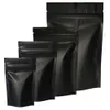 Feuille d'aluminium noir mat Tear Notch Paquet Sacs Zip Lock Heat Seal 100pcs Mylar de haute qualité Stand Up Bag