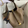 2024 novas senhoras mão cera thread costura cesta bolsa bolsa designer picodin tc balde de couro luxo clássico compras embreagem com caixa original saco feminino