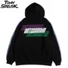 Homens hip hop hoodie moletom bêbado ilusão chinês personagem streetwear casual preto encapuçado pulôver de algodão outono 220325