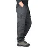 Tulumlar Kargo Pantolon Erkekler Bahar Sonbahar Rahat Çok Cepler Pantolon Streetwear Ordu Düz Slacks Askeri Taktik 220330