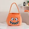 Halloween Basket Pumpkin Bag 9.4x9.4Inch Barn hanterar godispåsar Ghost Festival Portable Bucket Decoration Props Gift Wrap A12