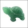 Pedos sueltos de piedra joyería 1.5 "Estatua natural de tortuga curación de cuarzo de cristal tortuga tallada tortuga figura reiki gema fengshui decoración del hogar