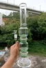 Pipas de agua Bong de vidrio verde de 18 pulgadas con tazones Filtros de panal de cuatro capas Reciclador de agua Pipas para fumar con junta hembra de 18 mm