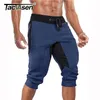 TACVASEN Summer Mens Cotton Shorts Running Workout Joggers Pantaloni della tuta 3/4 Pantaloni Mesh Pesca Camping Gym Sotto il ginocchio 220325