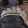 Brudkronor hårband kvinnor huvudband brud kristall tiara prinsessa huvudband krona bröllop tiaras födelsedagsfest prestanda styling hår tillbehör