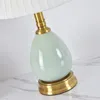 Lampes de table Style lampe moderne en céramique verte pour chambre chevet éclairage de nuit E27 bouton interrupteur jaune LightTable