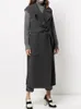 Kvinnors västar Woolen Waistcoat för kvinnor Big Turn-Down Collar Deep Grey Winter Coat 2022 X-lång kort sida delad ullväst ärmlös Luci22