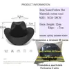 Mężczyźni Winter Women Black Wool Fedora Hat Chapeu Western Cowboy Hat Gentleman Jazz Sombrero Hombre Cap Elegant Lady Cowgirl Hats 2202263p