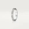 Pequeño modelo Slim Love Wedding Band Ring for Women Men 316L Titanium Steel Full Cz Diseñador Paved Joya Aneis Anel Bague Femme Diseño clásico