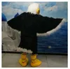 Disfraz de mascota de pelo largo de águila negra de alta calidad personaje de dibujos animados tamaño adulto Longteng