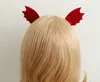 Bourgundy beest oor hoofdband Halloween gotische stijl bordeaux kristal deco oren haarbanden kwaadaardige elf cosplay accessoires