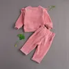Mababy 0-12m Autumn Winter Warm Toddler Baby Girls Clothes Set Smooth Velvet Outfits Set Ruffle Trim Top Bow Pants DD40 220507