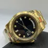 Relógios mecânicos automáticos masculinos estilo clássico 41mm pulseira de aço inoxidável completo pérola face ouro relógio safira super luminoso wris237l