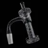 Terp Slurper Bangers en quartz entièrement soudé sablé, ensemble de clous à bords biseautés avec capuchon en quartz de 20 mm de diamètre extérieur pour tuyaux en verre, bangs à eau, plate-forme Dab