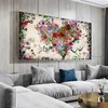 Modern Waterproof Ink Canvas Love Painting Abstract Colorful Heart Flowers Posters Prints Wall Art Picture for Living Room Home